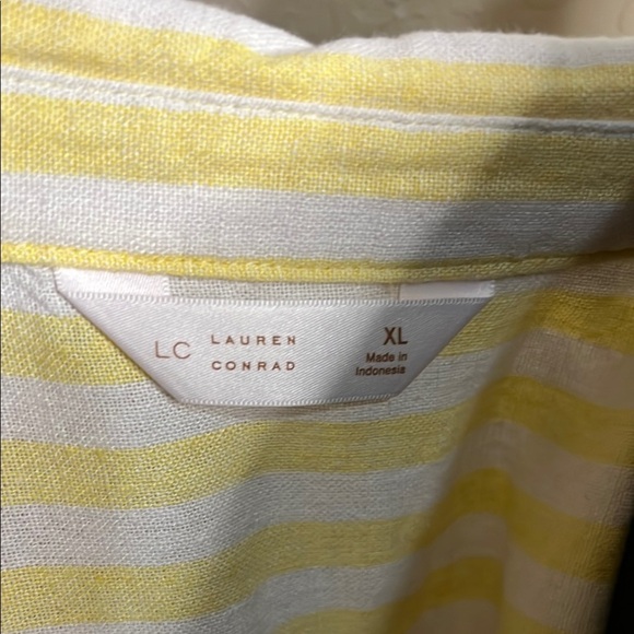 LC Lauren Conrad Yellow and White Striped Blouse - Picture 4 of 5